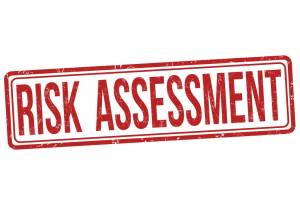 Risk assessment grunge rubber stamp